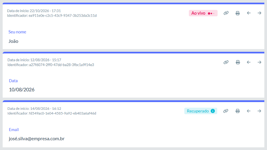 Respostas recuperadas no Respondi